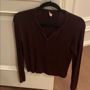 Button down maroon top